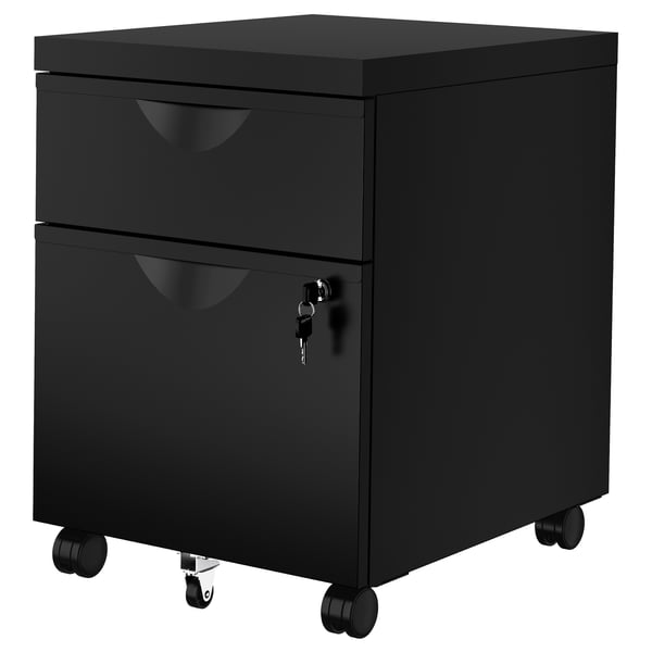 Erik Drawer Unit W 2 Drawers On Castors Black Ikea