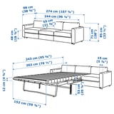FINNALA 3-seat sofa-bed, Grann/Bomstad black