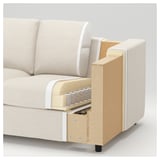 FINNALA 3-seat sofa-bed, with chaise longue/Gunnared beige