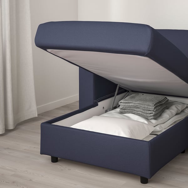 FINNALA 3-seat sofa-bed, with chaise longue/Orrsta black-blue