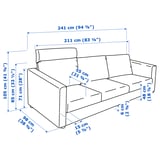 FINNALA 3-seat sofa, with headrest/Grann/Bomstad black