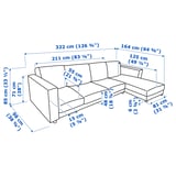 FINNALA 4-seat sofa, with chaise longue/Grann/Bomstad black