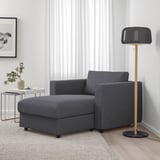 FINNALA Chaise longue, Gunnared medium grey