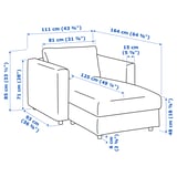 FINNALA Chaise longue, Gunnared medium grey