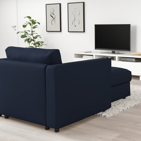 FINNALA Chaise longue, Orrsta black-blue