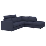 FINNALA Corner sofa, 4-seat, with open end with headrests/Orrsta black-blue