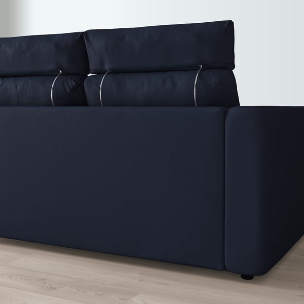 FINNALA Corner sofa, 4-seat, with open end with headrests/Orrsta black-blue