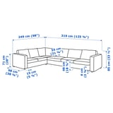 FINNALA Corner sofa, 5-seat, Gunnared medium grey