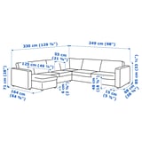 FINNALA Corner sofa, 5-seat, with chaise longue/Grann/Bomstad black