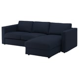 FINNALA Cover for 3-seat sofa, with chaise longue/Orrsta black-blue