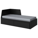 FLEKKE Day-bed w 2 drawers/2 mattresses, black-brown/Ågotnes firm, Twin