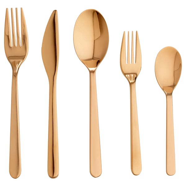 FÖRNUFT 20-piece cutlery set, rose-gold colour