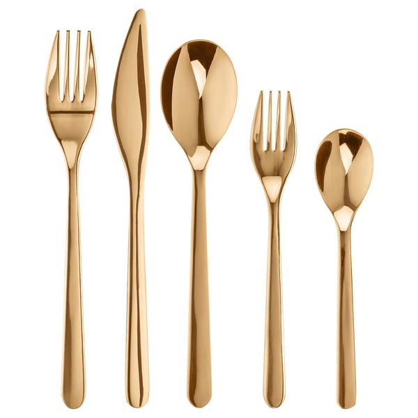 FÖRNUFT 20-piece cutlery set, rose-gold colour