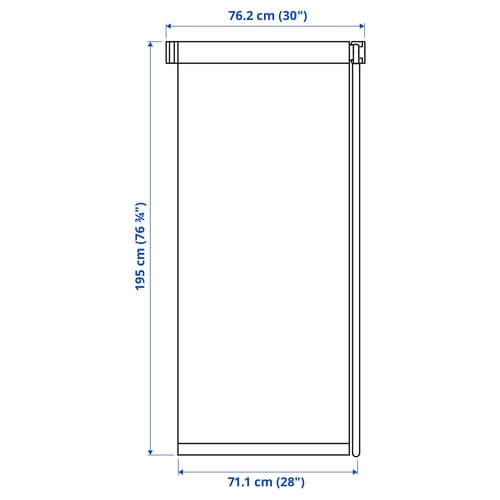 FRIDANS Block-out roller blind, white, 76.2x195 cm