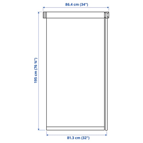 FRIDANS Block-out roller blind, white, 86.4x195 cm