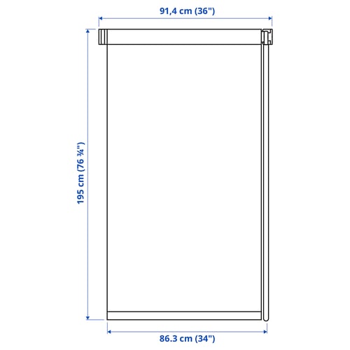 FRIDANS Block-out roller blind, white, 91.4x195 cm