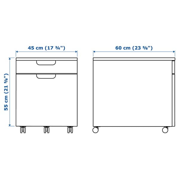 GALANT Drawer unit with drop-file storage, white, 45x55 cm