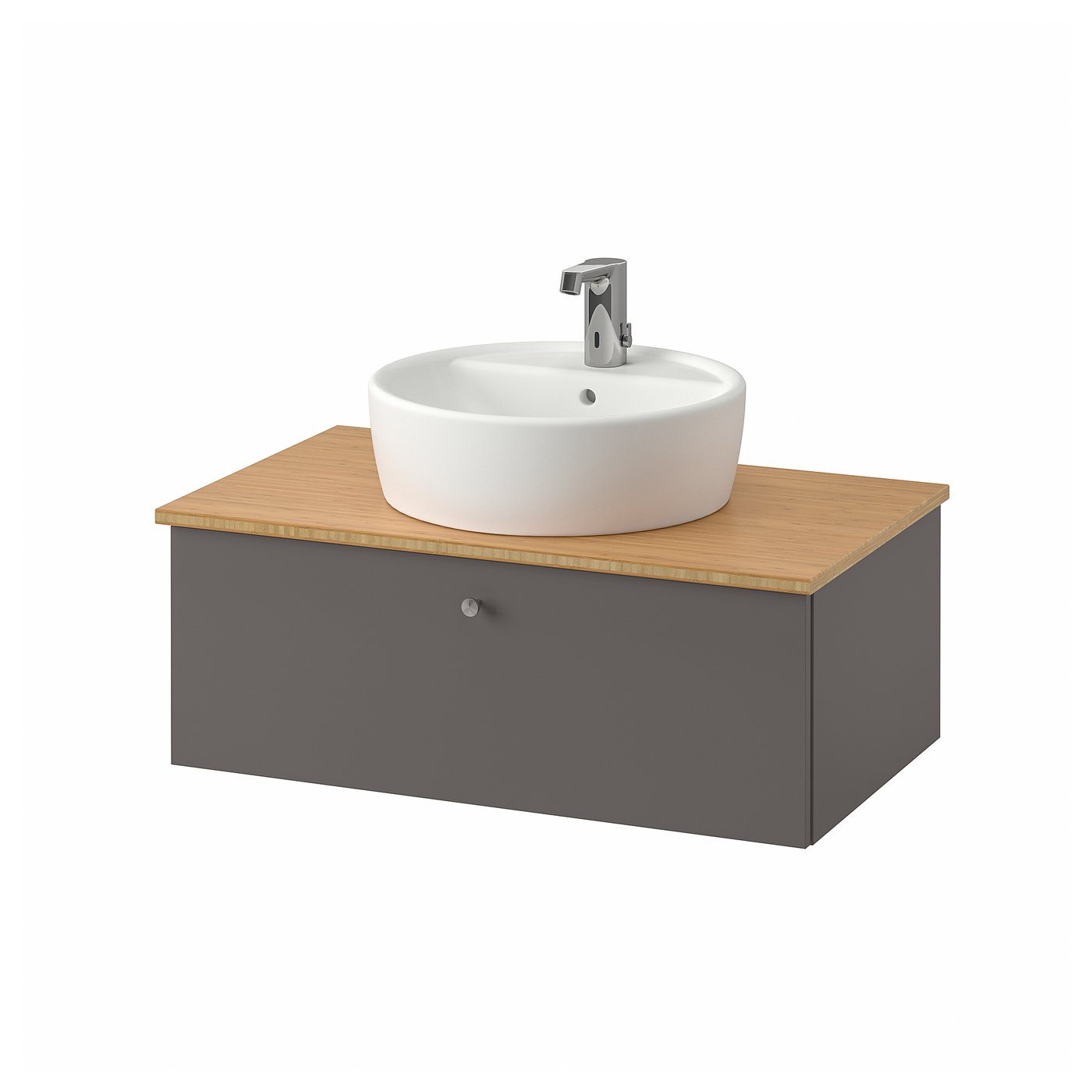 Godmorgon Tolken Trnviken Wsh Stnd W Countertop 45 Wsh Basin Gillburen Dark Grey Bamboo Brogrund Tap Ikea