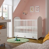 GONATT Cot with drawer, white, 70x132 cm