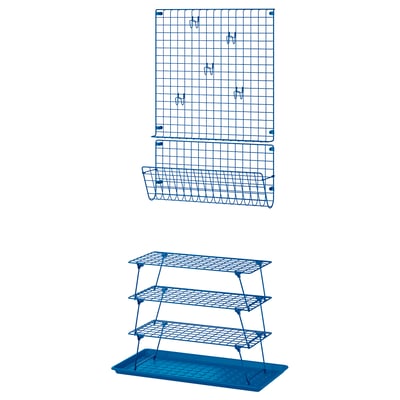 GREJIG / BAGGMUCK Hallway furniture, set of 6, blue
