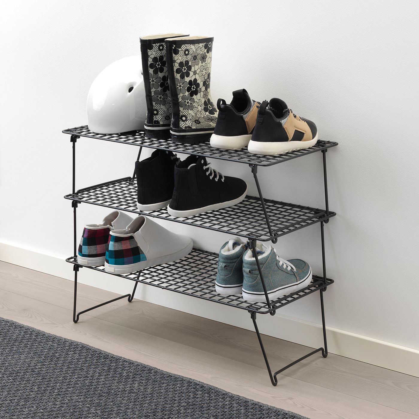 metal shoe storage