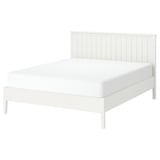 GULLABERG white wood bed frame, traditional design, slatted headboard, sturdy legs.