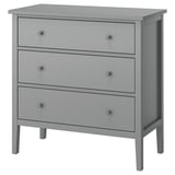 GULLABERG Chest of 3 drawers, grey/anchor/unlock-function, 99x48x100 cm