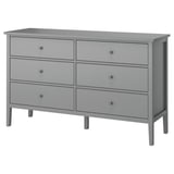 GULLABERG Chest of 6 drawers, grey/anchor/unlock-function, 168x48x100 cm