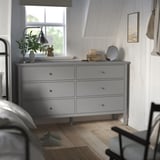 GULLABERG Chest of 6 drawers, grey/anchor/unlock-function, 168x48x100 cm