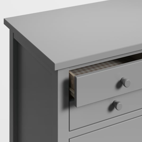 GULLABERG Chest of 6 drawers, grey/anchor/unlock-function, 89x48x122 cm