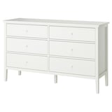 GULLABERG Chest of 6 drawers, white/anchor/unlock-function, 168x48x100 cm
