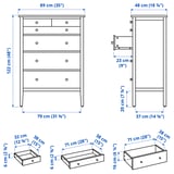 GULLABERG Chest of 6 drawers, white/anchor/unlock-function, 89x48x122 cm