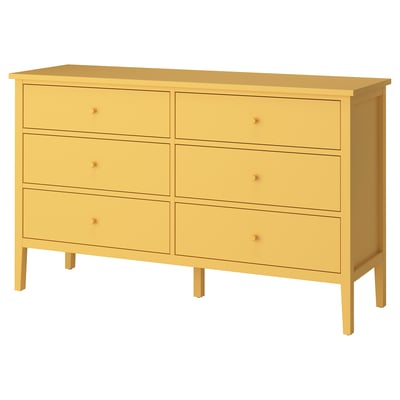 GULLABERG Chest of 6 drawers, yellow, 168x48x100 cm
