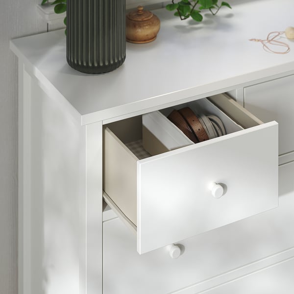 GULLABERG Chest of 8 drawers, white/anchor/unlock-function, 168x48x100 cm