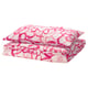 Bright pink and white floral-patterned pillowcases, stacked in a rectangle. HÄRLIR brand, cotton/lyocell material.