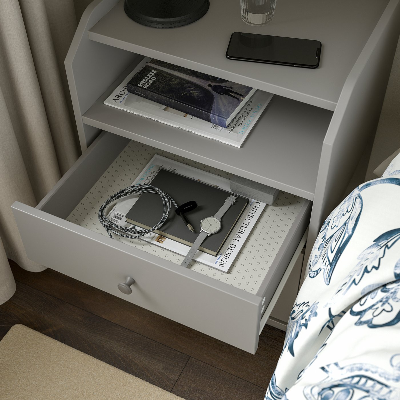draw drawers 完売品 パイルトランクス HAUGA chest of 2 drawers, grey, 50x46x68 cm - IKEA