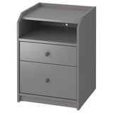 HAUGA Chest of 2 drawers, grey, 50x46x68 cm