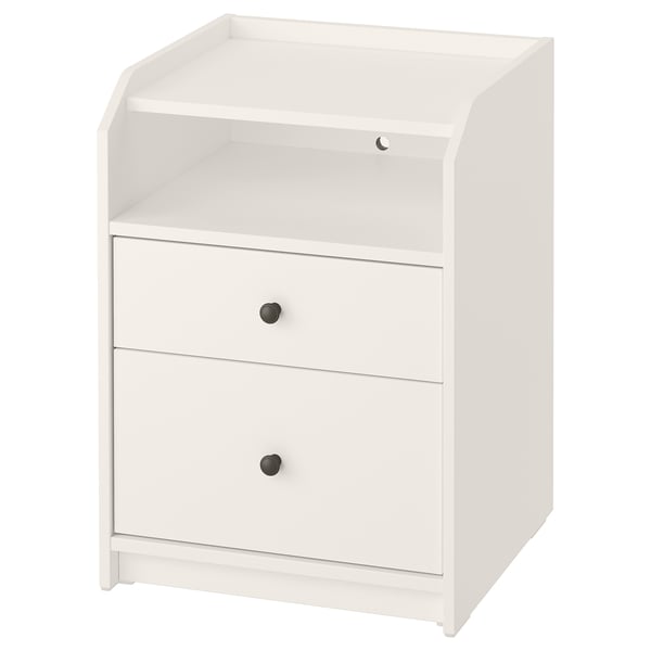 HAUGA Chest of 2 drawers, white, 50x46x68 cm