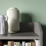 HAUGA Chest of 3 drawers with shelf, grey, 70x46x116 cm