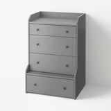 HAUGA Chest of 4 drawers, grey, 70x104 cm