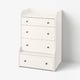 HAUGA Chest of 4 drawers, white, 70x104 cm