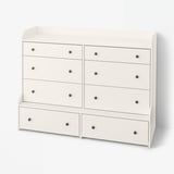 HAUGA Chest of 8 drawers, white, 138x104 cm