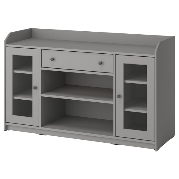 HAUGA Sideboard, grey, 140x46x84 cm