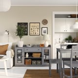 HAUGA Sideboard, grey, 140x46x84 cm