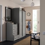 HAUGA Storage combination with drawers, grey, 188x55x199 cm