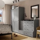 HAUGA Storage combination with drawers, grey, 256x55x199 cm