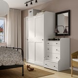 HAUGA Storage combination with drawers, white, 188x55x199 cm