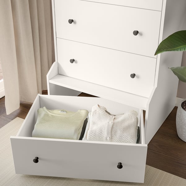 HAUGA Storage combination with drawers, white, 188x55x199 cm