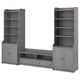 Option: HAUGA TV/storage combination, grey, 277x46x199 cm