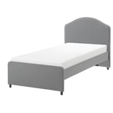 HAUGA Upholstered bed frame, Vissle grey, Twin